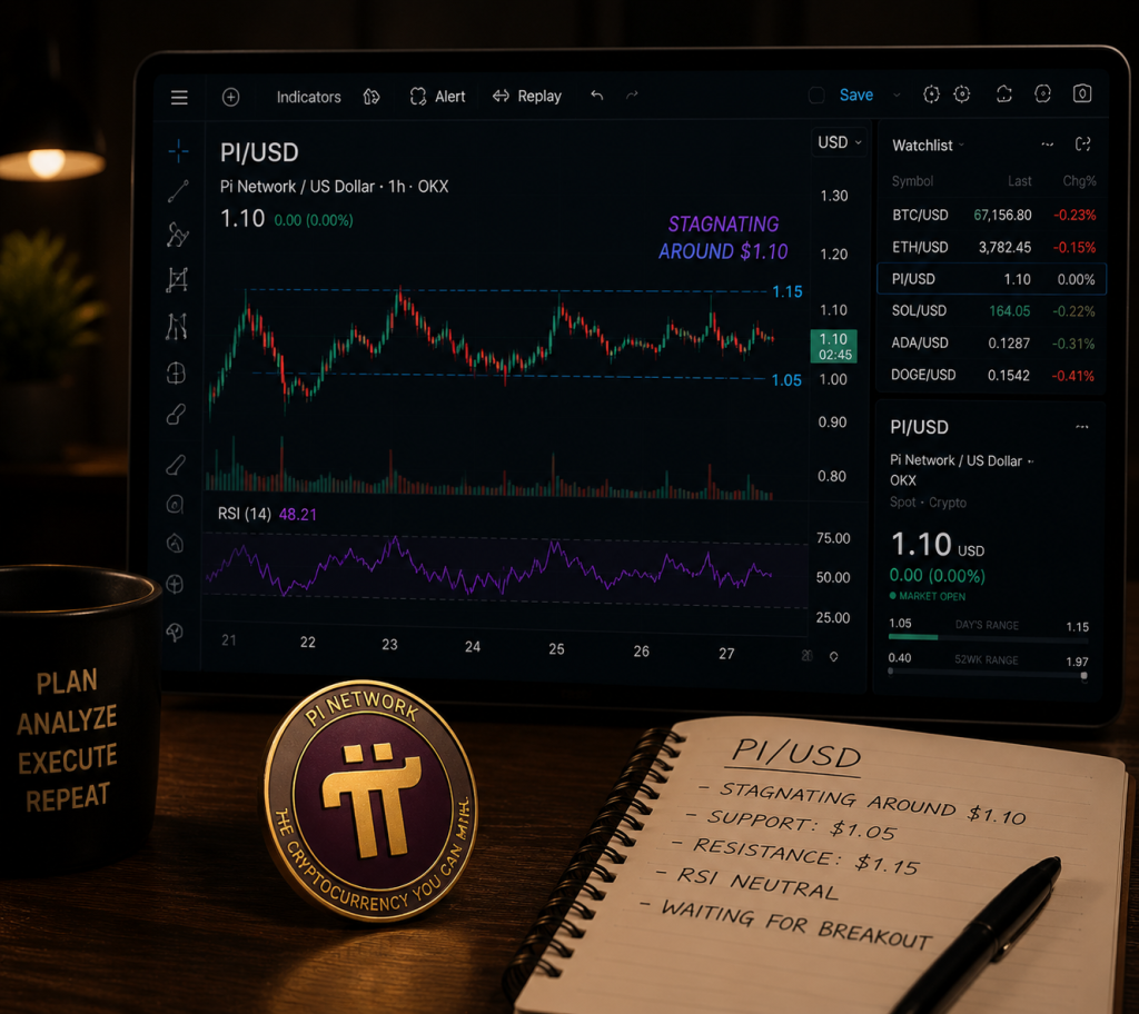 Pi Network slips below $0.1300 as sellers tighten control The PI token consolidating around $0.125.